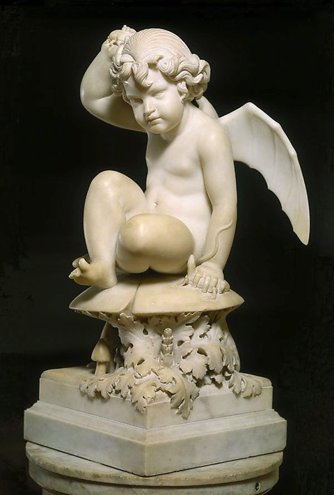 Puck on a toadstool, (circa 1856) by Harriet Hosmer