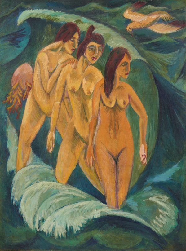 Three bathers, (1913) by Ernst Ludwig Kirchner