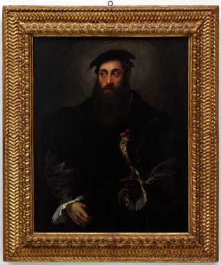 AGNSW collection Nicolò dell'Abate Portrait of a gentleman with a falcon (circa 1548-circa 1550) 167.1991