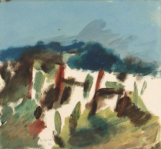 AGNSW collection Sidney Nolan Dimboola landscape (1942) 19.1985