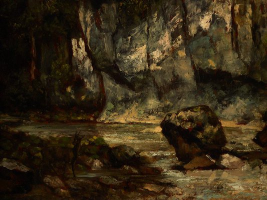 Alternate image of Landscape with stag by Gustave Courbet