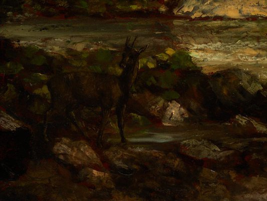 Alternate image of Landscape with stag by Gustave Courbet