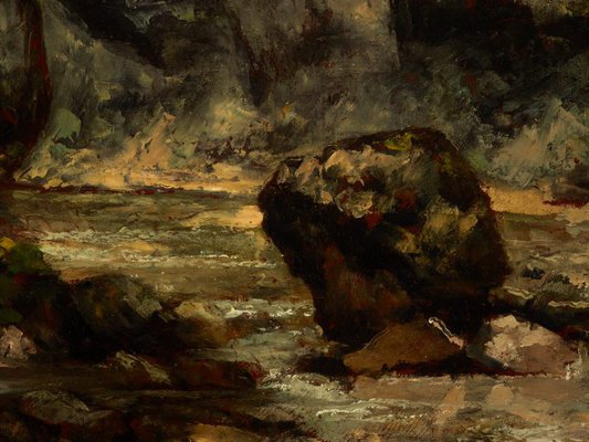 Alternate image of Landscape with stag by Gustave Courbet