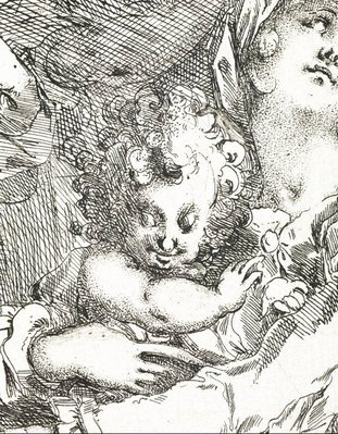 Alternate image of The Holy Family with St Catherine, St John and an angel by Jacques Bellange