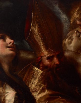 Alternate image of The dead Christ on the cross with Sts Mary Magdalene, Augustine and Jerome, and angels by Giulio Cesare Procaccini