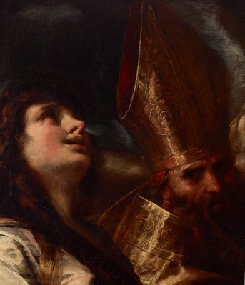 Alternate image of The dead Christ on the cross with Sts Mary Magdalene, Augustine and Jerome, and angels by Giulio Cesare Procaccini