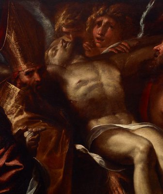 Alternate image of The dead Christ on the cross with Sts Mary Magdalene, Augustine and Jerome, and angels by Giulio Cesare Procaccini