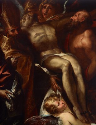 Alternate image of The dead Christ on the cross with Sts Mary Magdalene, Augustine and Jerome, and angels by Giulio Cesare Procaccini