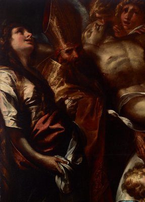 Alternate image of The dead Christ on the cross with Sts Mary Magdalene, Augustine and Jerome, and angels by Giulio Cesare Procaccini
