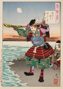 Inamura Promontory moon at daybreak, Sep 1886, One hundred aspects of the moon by Tsukioka Yoshitoshi