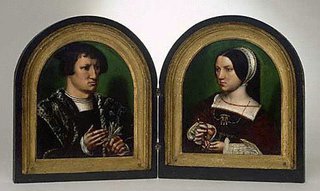 AGNSW collection Ambrosius Benson Portraits of Cornelius Duplicius de Scheppere and his wife Elizabeth Donche (circa 1540) 301.1994.a-b