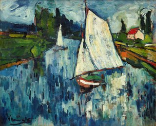 AGNSW collection Maurice de Vlaminck Sailing boats at Chatou (1906) 320.2006