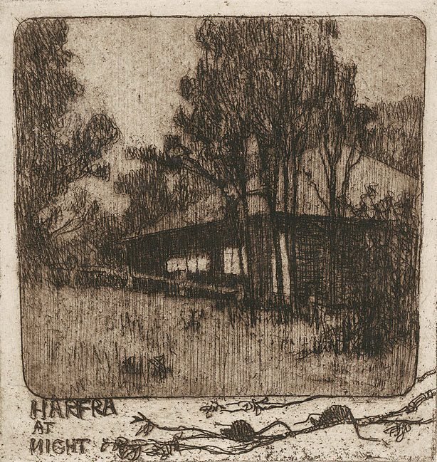 Possum time: Harfra at night, (1921) by Jessie Traill