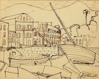 AGNSW collection Jeffrey Smart Porto d'Ischia 1950