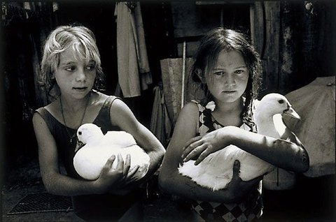 Marina and Zoey with ducks, 1993, printed 1995, Paradise is a Place by Sandy Edwards