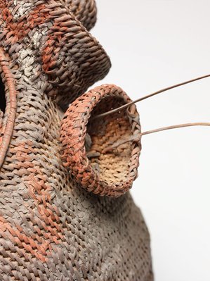 Alternate image of Baba or yau-baba (bell-shaped woven mask) by Abelam people