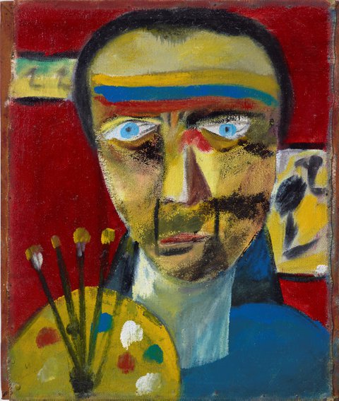 Self portrait, (1943) by Sidney Nolan
