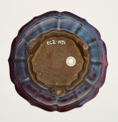 Alternate image of Bowl with floral rim by Jun ware