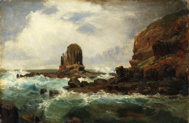 Pulpit Rock, Cape Schanck, Victoria, (1860s) by Nicholas Chevalier