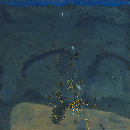 AGNSW collection John Olsen Nightfall, when wattle stains the doubting heart (1980) 45.1981