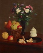 Flowers and fruit, 1866 by Henri Fantin-Latour