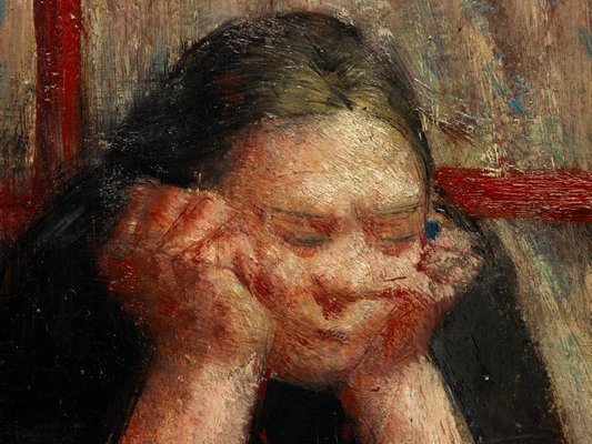 Alternate image of Woman watching a funeral by William Dobell