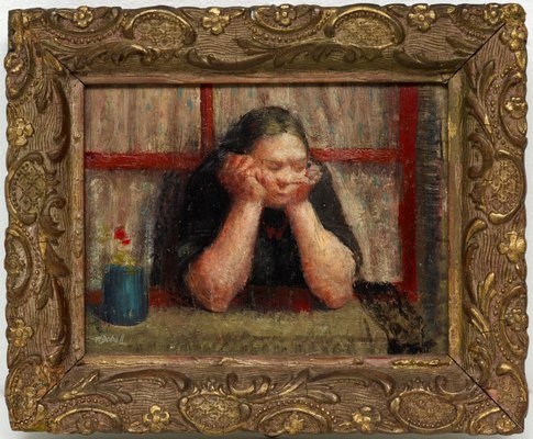 Alternate image of Woman watching a funeral by William Dobell