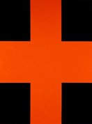 Black and orange cross, 1992 by John Nixon