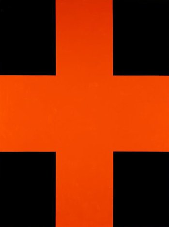Black and orange cross, (1992) by John Nixon