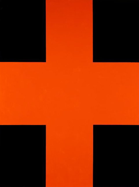 Black and orange cross, (1992) by John Nixon