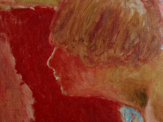 Alternate image of Bust in profile, red background (study) by Pierre Bonnard