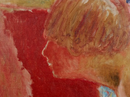 Alternate image of Bust in profile, red background (study) by Pierre Bonnard