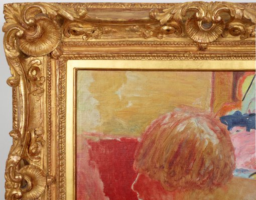 Alternate image of Bust in profile, red background (study) by Pierre Bonnard