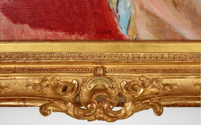 Alternate image of Bust in profile, red background (study) by Pierre Bonnard
