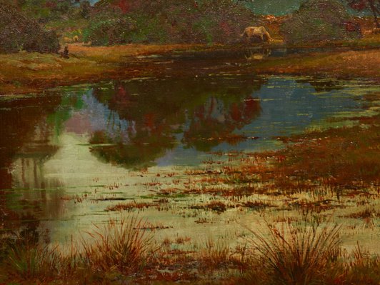 Alternate image of A waterhole on the Hawkesbury River by Julian Ashton