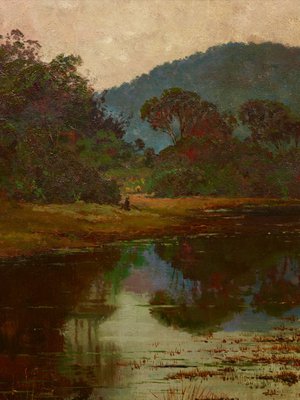 Alternate image of A waterhole on the Hawkesbury River by Julian Ashton