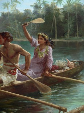 Alternate image of Race to the market, Tahiti by Nicholas Chevalier