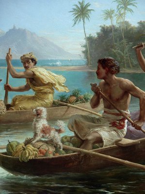 Alternate image of Race to the market, Tahiti by Nicholas Chevalier