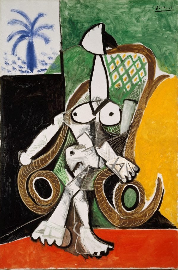Nude in a rocking chair, (1956) by Pablo Picasso