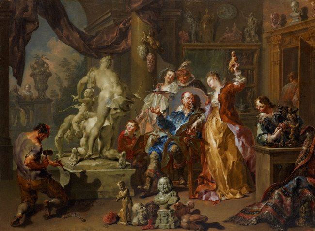 AGNSW collection Johann Georg Platzer The sculptor's studio (1730) 696
