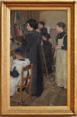 AGNSW collection E Phillips Fox Art students (1895) 7319