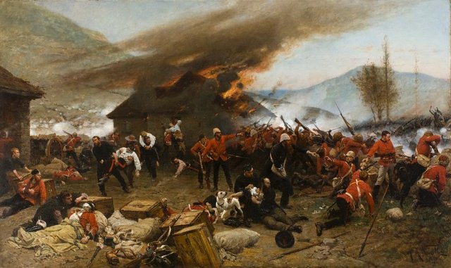 The defence of Rorke's Drift 1879, (1880) by Alphonse de Neuville