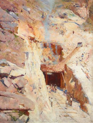 Alternate image of Fire's on by Arthur Streeton