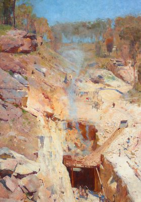 Alternate image of Fire's on by Arthur Streeton