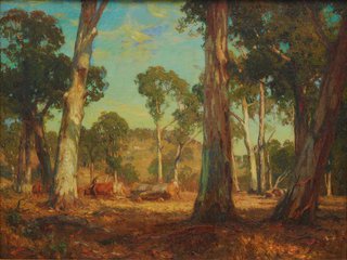 Hauling timber, (1911) by Hans Heysen