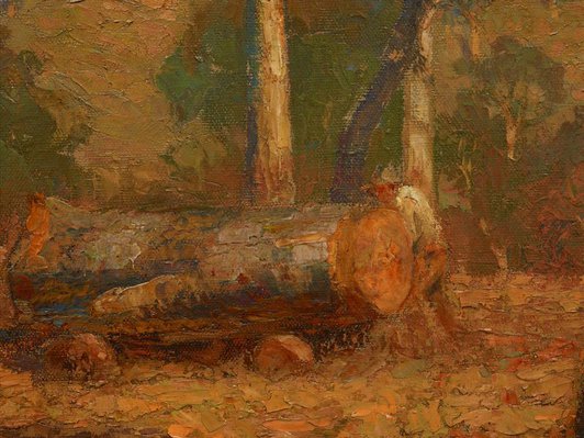 Alternate image of Hauling timber by Hans Heysen