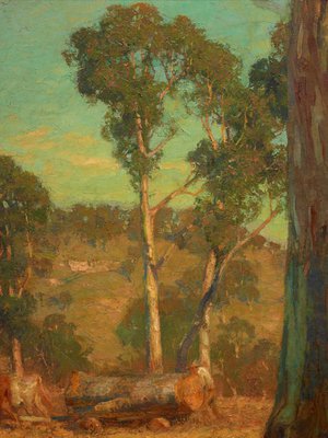 Alternate image of Hauling timber by Hans Heysen