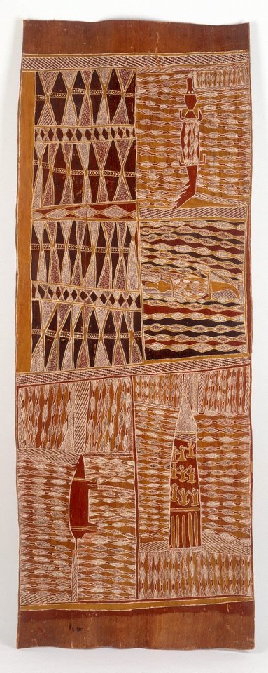 Lany'tjung story (Crocodile and Bandicoot), (1959) by Munggurrawuy Yunupingu