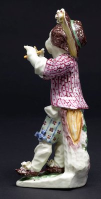 Alternate image of Boy playing the pipe by Mennecy-Villeroy porcelain