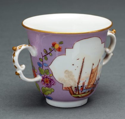 Alternate image of Two handled beaker and saucer by Meissen